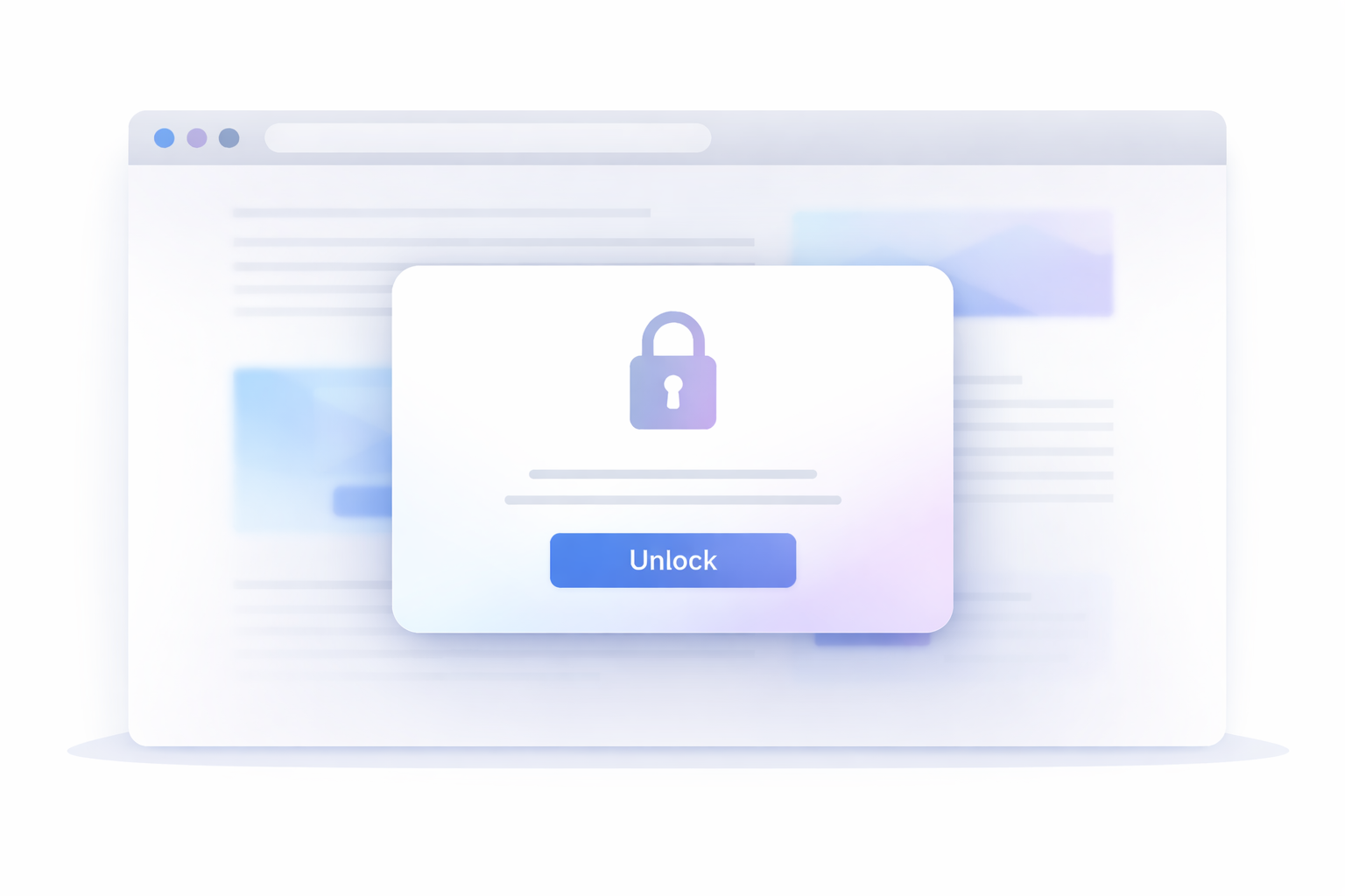 Sample Content Locking experience shown to users