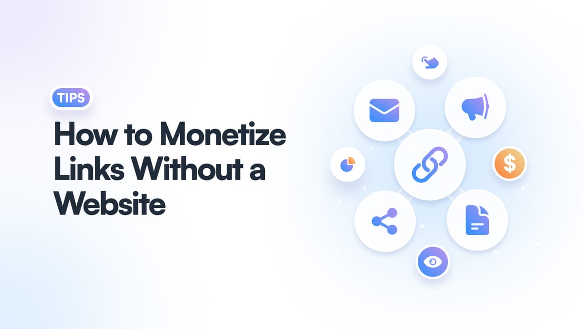 Monetize links without a website using social media, email marketing and traffic sources